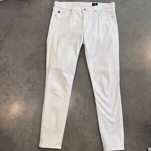 AG Adriano Goldschmed Abbey Ankle White mid rise super skinny pants womens 28